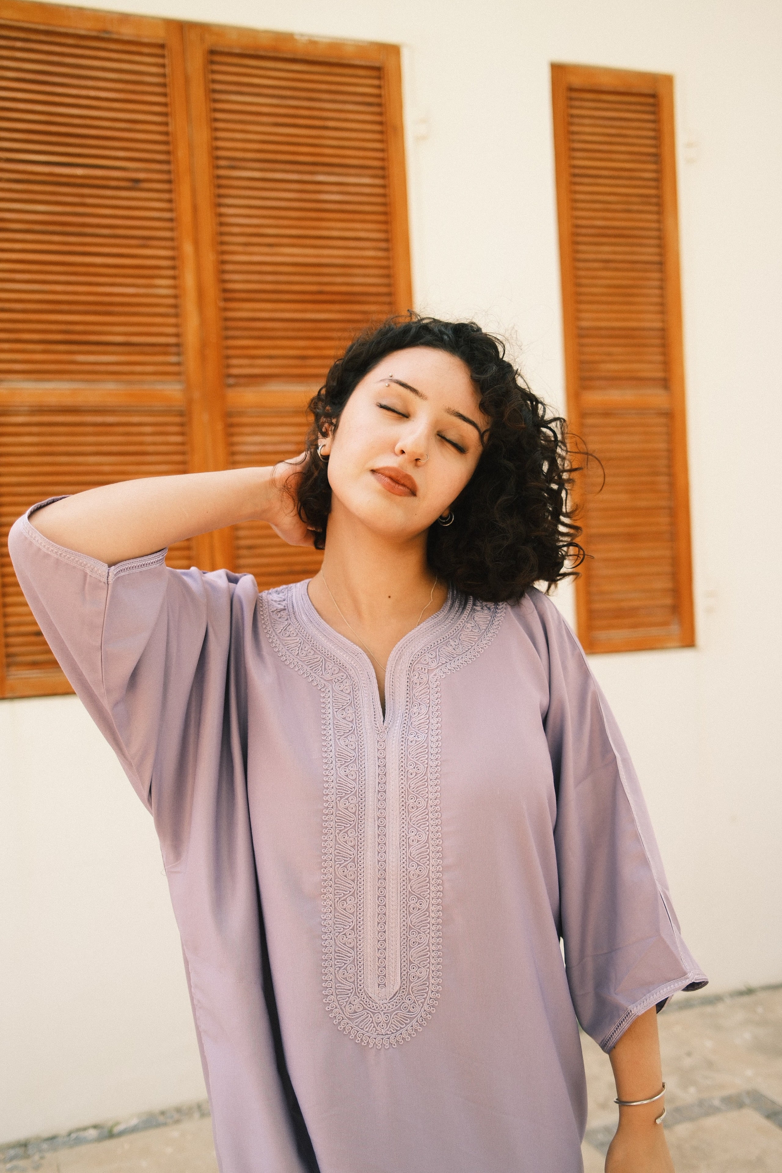 The Amethyst Gandora embroidery and drape